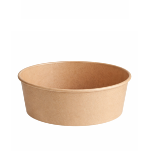 ชามกระดาษคราฟท์ทรงกลมขนาด 1300 มล. (42 ออนซ์) แบบใช้แล้วทิ้ง เคลือบ PE สำหรับงานปาร์ตี้ ดีไซน์เรียบง่าย - Product Image 1