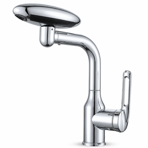 Robinet de lavabo électrique WYRAX Libert au design moderne en laiton, réglable 4 vitesses, avec sortie d'eau, universel, rotatif, à poser sur le comptoir pour salle de bain - Product Image 1