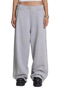 Vente en gros Pantalons de survêtement lourds en polaire d'hiver Pantalons de jogging baggy à jambes larges pour femmes avec poignets élastiques Logo et design personnalisés OEM - Product Image 3