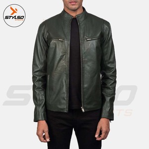 Wholesale <b>Men</b> Plain Original Leather <b>Jacket</b> for Sale Newest Style <b>Men</b> Leather <b>Jacket</b> - Product Image 3