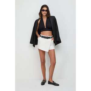 Chemise Chic pour Femme Col Rond Manches Courtes Logo Avant Coupe Classique Longueur Longue Tops en Coton Automne Fêtes Casual Tendance - Product Image 4