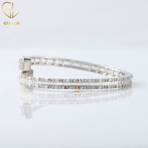 High on Demand Fine Jewelry Bling Bling VVS <b>Baguette</b> Cut Moissanite Diamond Hiphop <b>Bracelet</b> Bangles - Product Image 5