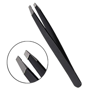 Pince à épiler à sourcils inclinée en acier inoxydable professionnelle de haute qualité pointe Ultra-mince réutilisable léger Durable luxe - Product Image 5