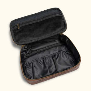 Men's Leather <b>Toiletry</b> Bag Large Capacity <b>Storage</b> Portable Travel <b>Toiletry</b> Dopp Kit Bag Case with Zipper for Convenient Bag - Product Image 3