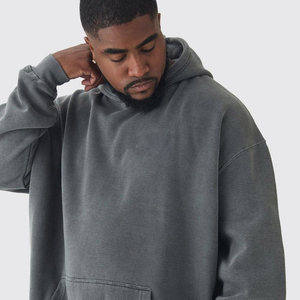 เสื้อฮู้ดกีฬาของผู้ชายผ้าฝ้ายทรงหลวม2025มีฮู้ดผ้าคอตตอนผสมพิมพ์ลายสกรีนได้ตามต้องการแบบย้อนยุค - Product Image 5