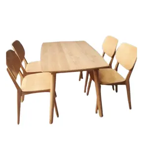 Desain Disesuaikan dan Logo dengan Gaya Modern Set Meja Makan Atas Kayu Besar dengan Kursi Jumlah Kursi Kustom