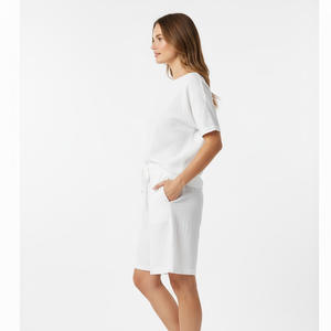 Pantalones cortos lisos de algodón para mujer, informales, suaves y cómodos, ropa de verano, pantalones cortos de moda de cintura alta para uso diario y en el gimnasio - Product Image 3