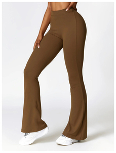 Leggings Deportivos de Verano para Mujer, Premamá, Cintura Alta, Acampanados, Tejido Sin Costuras, Transpirables, de Secado Rápido, Color Rosa, para Gimnasio, Fitness y Yoga - Product Image 5