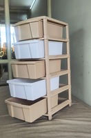 Étagère de rangement modulaire en plastique robuste et écologique à 3-5 niveaux, conception détachable pour chaussures, vêtements, garage - Style américain