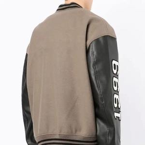 Veste universitaire avec logo personnalisé pour hommes, veste à manches longues brodée en tissu, vêtements de rue d'hiver, veste de lettreur pour l'extérieur, vente en gros - Product Image 4