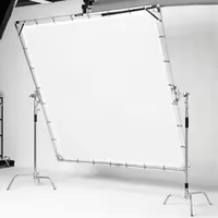 2.4X 2.4m Panneau de diffusion amovible Portable Elevated Diffusion Butterfly Screen Rough Cloth Frame Kit Butterfly Light Modifier