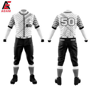 Sublimación personalizada de alta calidad con botones, ropa deportiva de béisbol y softbol para jóvenes, conjuntos impresos transpirables a la venta, patrón en blanco - Product Image 3