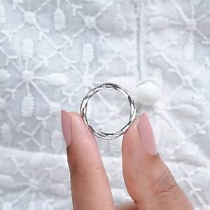 Wholesale Fashion Jewelry 18K White Gold or Silver Twisted Wedding Band Full Eternity Micro Pave Diamond Engagement Wedding Ring - Product Image 3