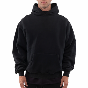Sweats à capuche personnalisés pour hommes, 100% coton, poids lourd, qualité supérieure, impression personnalisée, sweats à capuche surdimensionnés de style streetwear pour hommes - Product Image 5