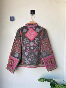 Floral terciopelo algodón Suzani bordado Boho chaqueta de invierno nuevo diseñador abrigo Navidad regalo festivo Casual prendas de vestir capas - Product Image 2