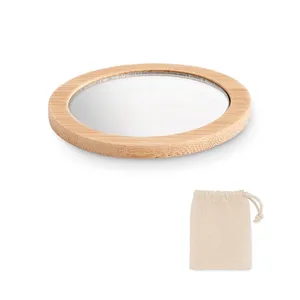 MALAY Sustainable Bamboo <b>Makeup</b> Mirror Eco-Friendly <b>Vanity</b> Gadget - Product Image 1