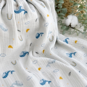 <b>Luxury</b> Bamboo Cotton Soft Double Gauze Muslin Crepe Organic Quick-Dry Eco Friendly Reusable Fabric Baby Products - Product Image 1
