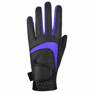 Top qualité 2025 professionnel fabrique des gants d'équitation en cuir de couleur bleu noir derniers gants d'équitation conçus - Product Image 3