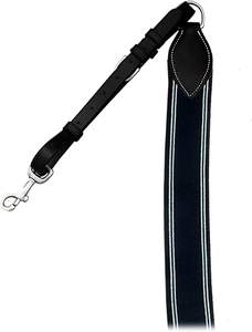 Plastron rembourré en cuir de cheval à trois points avec attache de course-bleu marine élastique - Product Image 3