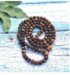 Chakra en bois imprimé marron Mala Mala en bois à la mode pour la guérison spirituelle hindouisme religieux pour collier cadeaux - Product Image 6