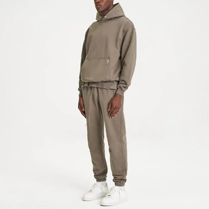 Survêtements techniques unis de haute qualité, personnalisables, en molleton, pour hommes, taille oversize, ensemble de jogging - Product Image 3