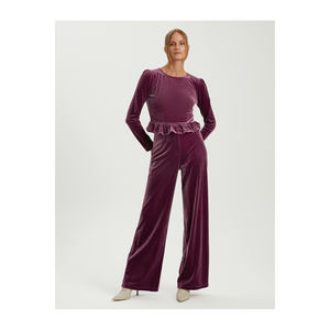 Chemise en velours pour femme FLOORN avec un design détaillé, ensemble élégant, manches longues, sans poche, non doublée - Product Image 2