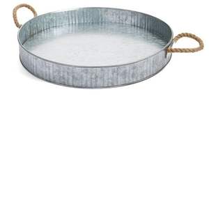 Decoración de mesa de diseño único que sirve bandeja galvanizada de forma ovalada de la mejor calidad con asas al mejor precio - Product Image 6