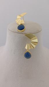 Ensemble de boucles d'oreilles Verdant Eclipse finition or mat radieux Boucles d'oreilles en laiton élégantes Design moderne à la mode pour la création de fêtes - Product Image 4