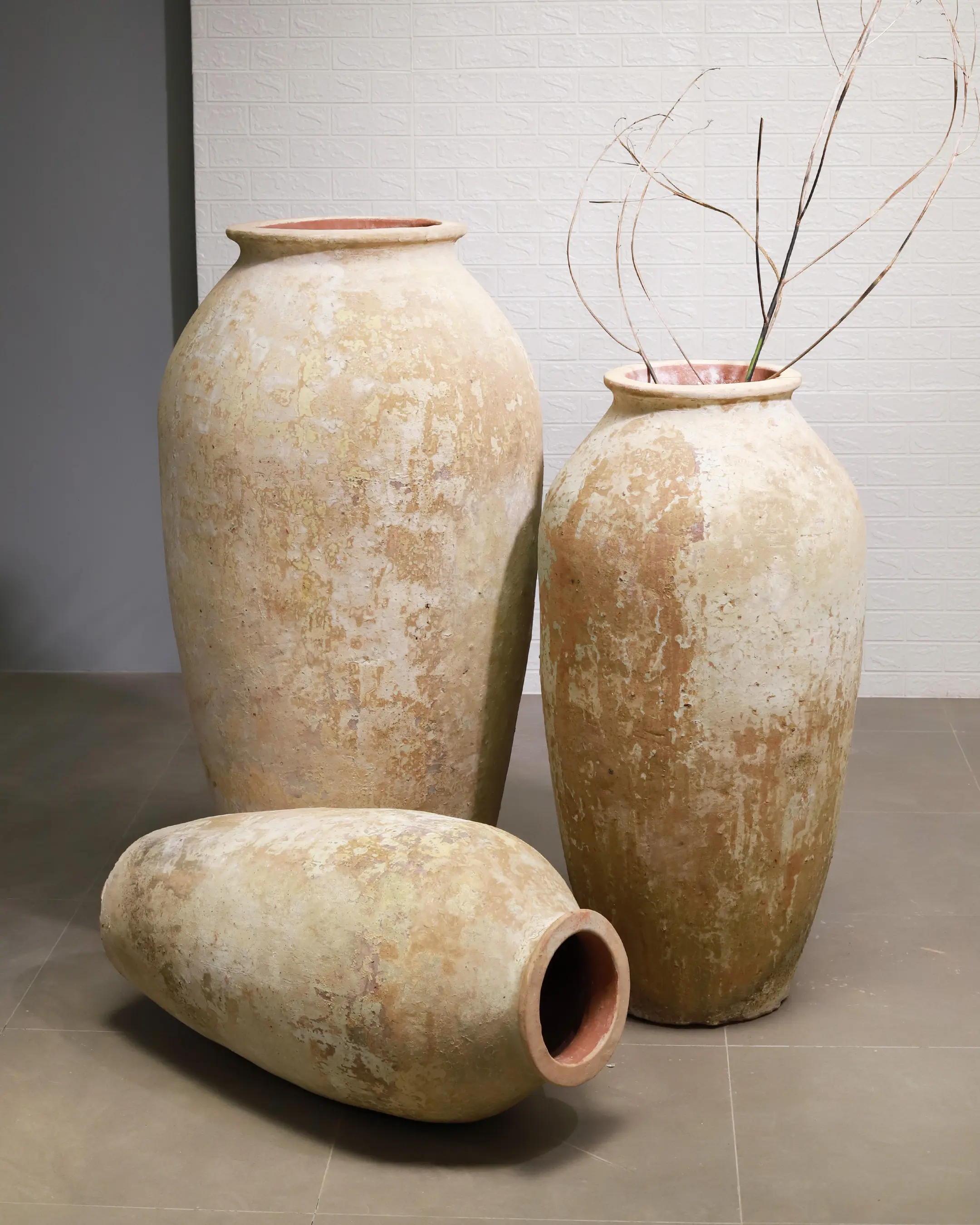 Atlantis Mexixo Pot en céramique brun rouille adapté à la plantation de la décoration de jardin et à la création de mini paysages