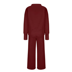 Chándal de mujer, chándal de tela suave, traje de dos piezas, camisa de manga larga acogedora y pantalones relajantes, ropa informal diaria - Product Image 4