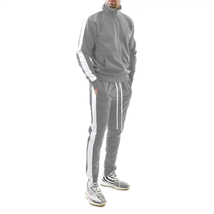 <b>Mens</b> Black White Side Stripe Hooded Tracksuit Drawstring Jacket Jogger Pants Set Streetwear Two Piece Sporty Casual Outfit 100% - Product Image 5