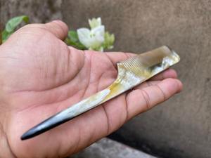 Peine de pelo de cuerno de búfalo Natural de alta calidad 100% ecológico hecho a mano producto de artesanía Natural 100% - Product Image 5