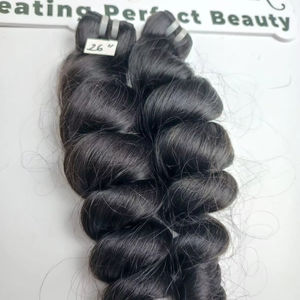 Qualité supérieure Double Trame Double Dessiné Lâche Bouclés Cambodgien Cheveux Bundle Vietnamien Vague de Corps Style Brut Cheveux Humains - Product Image 3