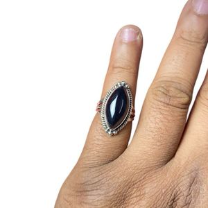 Bague pour femme en argent sterling 925, fabrication artisanale, sertie de pierres en forme de marquise, onyx noir naturel, classique, pour mariage, fête, bijouterie Krittika - Product Image 3