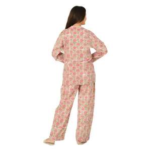 <b>Women's</b> Handmade Cotton <b>Pajama</b> Set Lightweight Block Print Nightgown <b>for</b> <b>Summer</b>-Nightwear - Product Image 6