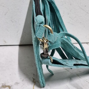 Bolsas de mano de cuero genuino 100% de gran capacidad para mujer, bolsos de mano con flecos, correa de muñeca, cierre de cremallera, antirrobo, largo - Product Image 3