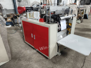 Máquina DFR600 para Fabricar Bolsas Tipo Camiseta de Plástico PE con Termosellado, Corte en Caliente y Sellado Inferior - Product Image 3