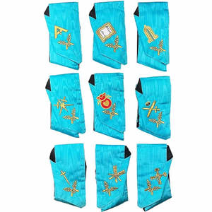 Beautiful Handmade Cotton Lightweight Masonic Embroidery Order of Eastern <b>Star</b> Apron Collar Sashes OES Gold Sequin Lace <b>Fabric</b> - Product Image 4