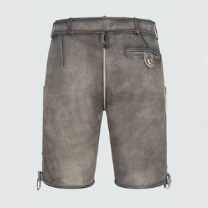 High Quality Men's Genuine Leather Lederhosen <b>Shorts</b> Authentic German Oktoberfest Outfit Bavarian Embroidery High Street Style - Product Image 6