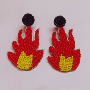 Boucles d'oreilles pendantes en perles de verre brodées à la main à 100%, style classique, pour les fêtes, cadeau pour femmes indiennes, artisanat JAVED - Product Image 3