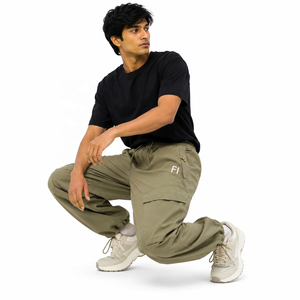Pantalones Cargo para Hombre, Cintura Elástica Personalizada, Múltiples Bolsillos, Pierna Ancha, Corte Relajado, Estilo Casual, Streetwear, Proveedor Mayorista a Granel en EE. UU. - Product Image 4