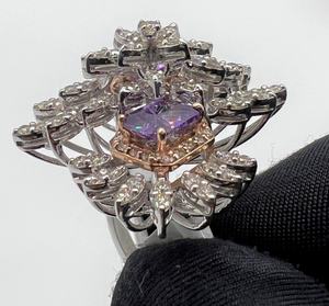 Elegante y lujoso Anillo de compromiso de oro sólido de 14K y 18K Anillos de diamantes Premium de diamantes reales naturales - Product Image 2