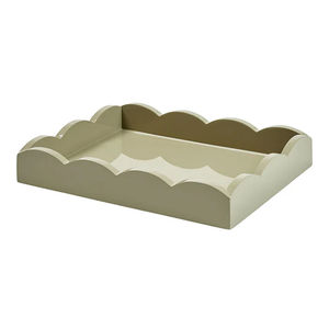 Plateau décoratif en bois à bord ondulé coloré plateau de service en laque brillante faite à la main pour l'affichage de table de salon à la maison - Product Image 5