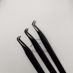 Pince à épiler pour extensions de cils de qualité supérieure, couleur plasma noir, 45, 65, 75, 90 degrés, pointe fine et lisse, pince à épiler pour volume de cils - Product Image 1