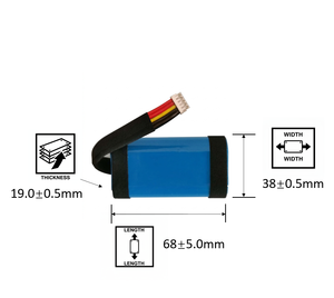 사운드코어2 폴리머 리튬 배터리 A3105 18650-2S 3400mAh 교체용 배터리 사운드코어 2용 충전식 스피커 배터리 - Product Image 2