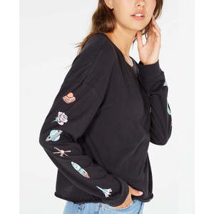 เสื้อยืดคอกลมทรงสลิมฟิตผ้าฝ้ายพิมพ์ลายอวกาศสำหรับเด็กผู้หญิง รุ่น Rebellious One Juniors ระบายอากาศได้ดี ไซส์ XS/XS สี Charcoal ไซส์ X-Large สำหรับผู้หญิง - Product Image 3