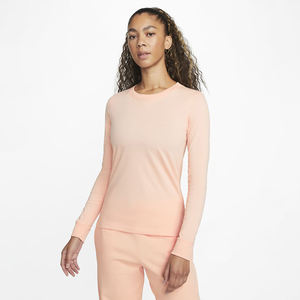 Camiseta de manga larga para mujer, Camiseta 100% de algodón transpirable con cuello redondo, ligera, lisa, para correr, gran oferta - Product Image 1