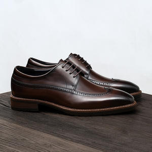 รองเท้าหนังแท้สำหรับธุรกิจ พื้นรองเท้าทนทานต่อการสึกหรอ พร้อมพื้นรองเท้าด้านในระบายอากาศได้ดี รองเท้าทางการสำหรับผู้ชาย รองเท้าทำงาน - Product Image 1