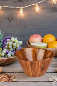 Bol de service rond en bois pour cuisine de ferme centre de table rustique fabriqué avec un charme de style durable - Product Image 3