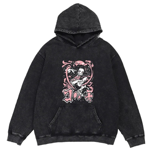 Hot Sale New Design Acid <b>Wash</b> Hoodie Men's 100% Cotton Heavyweight Streetwear Oversized Hoodie Acid Washed Blank Hoodie - Product Image 4